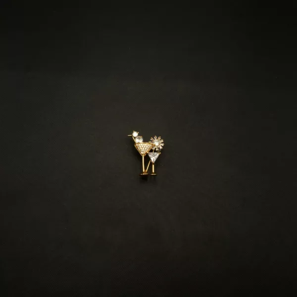 BR-2301002 - American Diamond Cocktail Drink Brooch