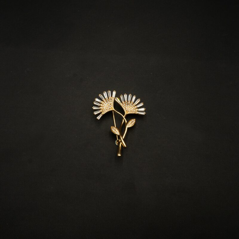 BR-2301004 - American Diamond Contemporary Flower Brooch