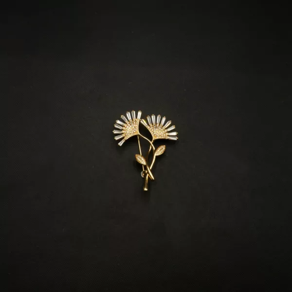 BR-2301004 - American Diamond Contemporary Flower Brooch