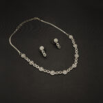 NS-2302030 - Minimal Contemporary American Diamond Necklace Set