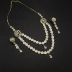 NS-2302035 - Delightful Double Layered American Diamond Necklace Set