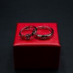 RI-2302002 - White Gold Plated Heart Angle Wings Adjustable Couple Ring