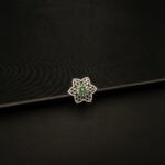 RI-2303004 - American Diamond & Emerald Star Adjustable Statement Ring