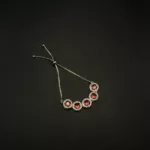 BL-2304012 - White Gold Plated American Diamond & Ruby Slider Bracelet