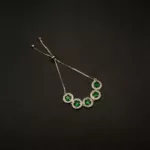 BL-2304014 - White Gold Plated American Diamond & Emerald Slider Bracelet