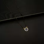 MA-2304002 - Minimal American Diamond & Blue Stone Round Mangalsutra