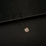 MA-2304003 - Minimal American Diamond & Pink Stone Round Mangalsutra