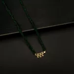 MA-2110003 - American Diamond Leaves Green Hydropotey Mangalsutra