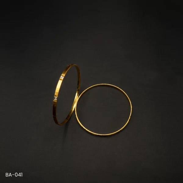 BA-041 - Gold Plated American Diamond 2 Pcs Set Bangles