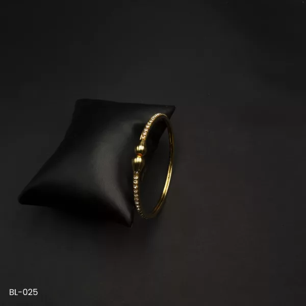 BL-025 - Gold Plated American Diamond Adjustable Cuff Bracelet