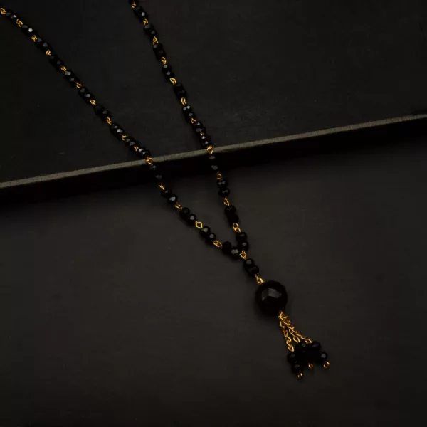 CH-2306002 - Gold Plated Black Crystal Necklace
