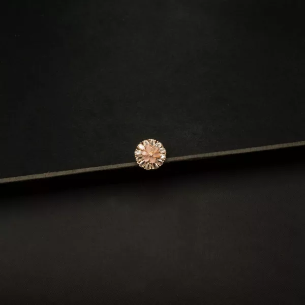 RI-2306002 - Gold Plated American Diamond & Pink Stones Adjustable Ring