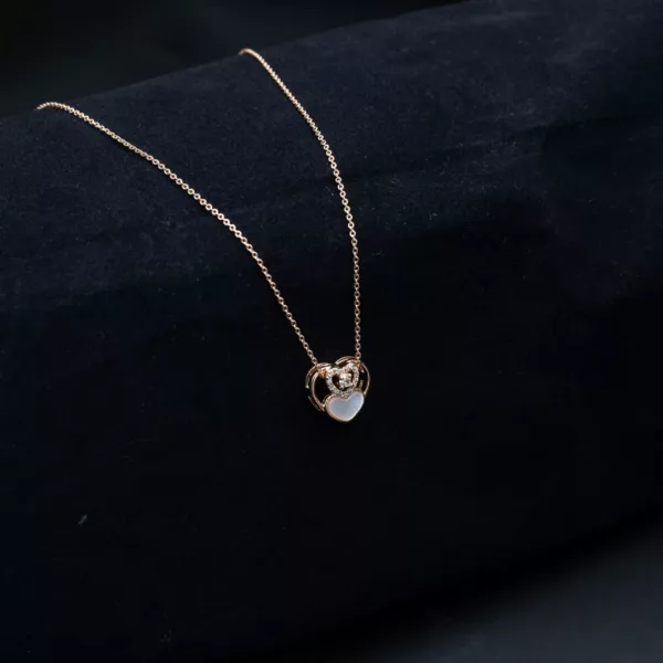 CH-2307020 -Timeless Romance American Diamond Heart Locket Chain Necklace