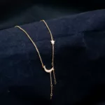 CH-2307026 - Modern Celestial Gold-Plated Moon & Star Necklace