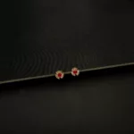 ER-2307035 - American Diamond & Ruby Dainty Ear Tops