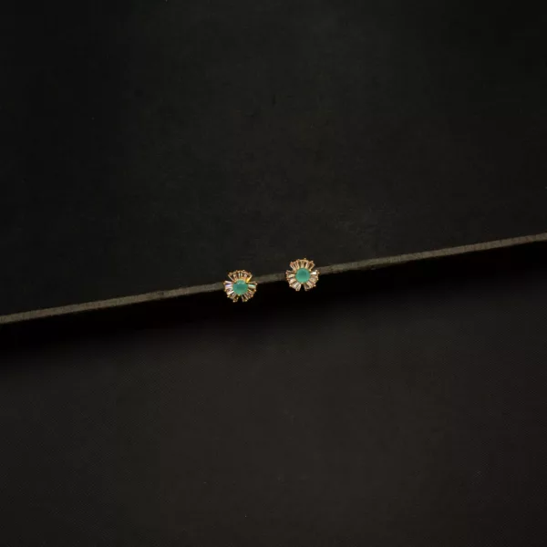 ER-2307037 - Minty Glamour American Diamond Dainty Ear Tops