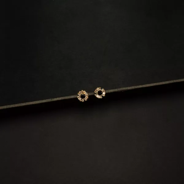 ER-2307039 – American Diamond & Black Stones Dainty Ear Tops