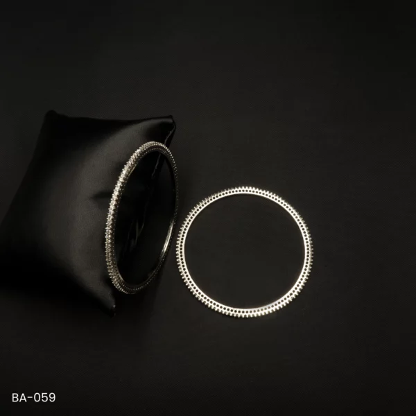 BA-059 - White Gold Plated American Diamond 2 Pcs Set Bangles