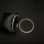 BA-2307004 - White Gold Plated American Diamond 2 Pcs Bangle Set