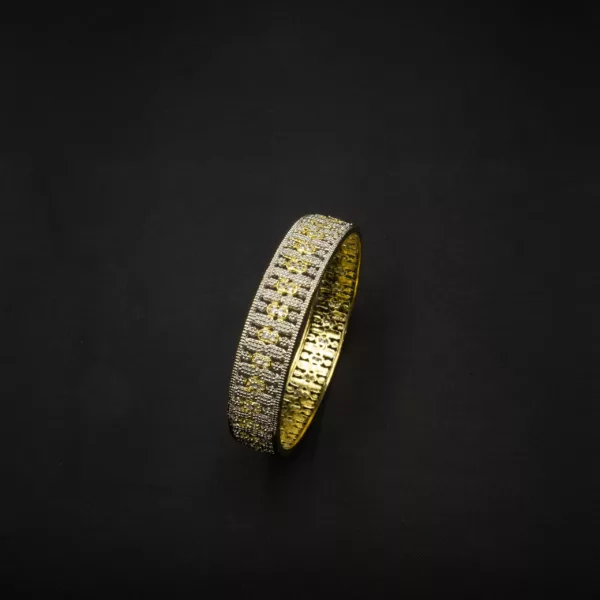 BA-2307010 - Gold Plated American Diamond Bangle