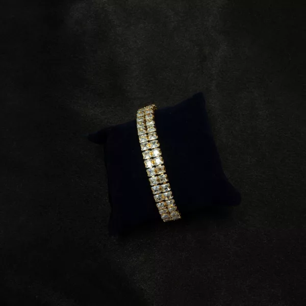 BL-2308013 - Gold Plated American Diamond Magnetic Lock Bracelet