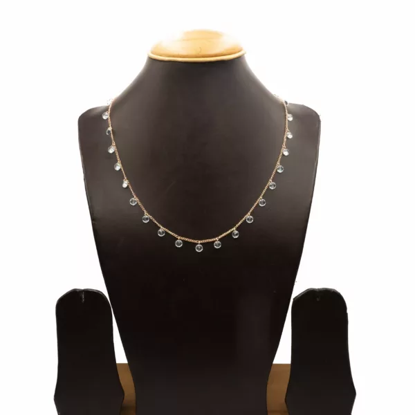 CH-2308001 - Rose Gold Plated American Diamond Chain Necklace