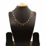 CH-2308002 - Gold Plated Multicolor Evil Eye Chain Necklace