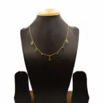 CH-2308003 - Gold Plated Multicolor Stones Chain Necklace