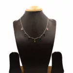 CH-2308004 - White Gold Plated Multicolor Stones Chain Necklace