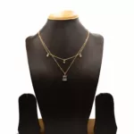CH-2308007 - Rose Gold Plated American Diamond Drop Layered Chain Necklace