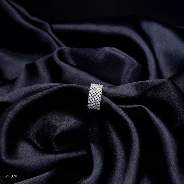 RI-070 - Timeless Elegance Gold Plated American Diamond Adjustable Ring