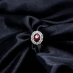 RI-2307024 - Radiant Red Hue Adjustable Gold Plated Ring with Striking Ruby Gem