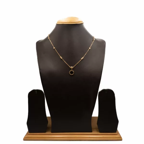 CH-2309030 - Gold Plated American Diamond Contemporary Chain Necklace