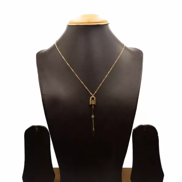 CH-2309032 - Gold Plated American Diamond Contemporary Chain Necklace