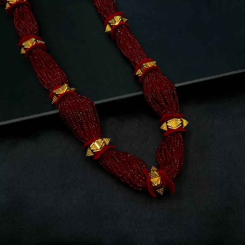 NS-2308004 - Traditional Gold Plated Naugedi With Red Hydropotey