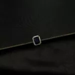 RI-2309008 - Bless Blue Hue Adjustable White Gold Plated Ring with Striking Blue Stone