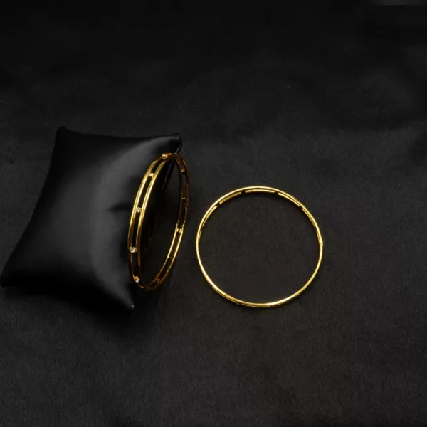 BA-2310004 - Gold Plated American Diamond 2 Pcs Set Bangles