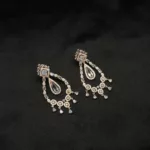 ER-2310004 - Radiant Glamour Gold Plated Dangling American Diamond Statement Earrings
