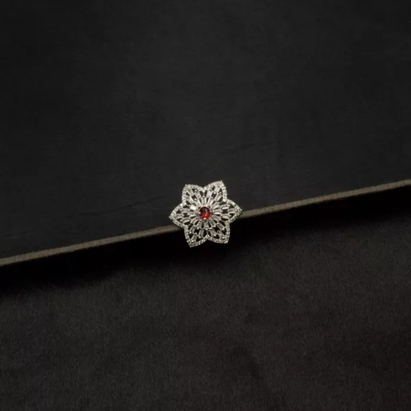 RI-2310001 - White Gold Plated American Diamond Adjustable Ring