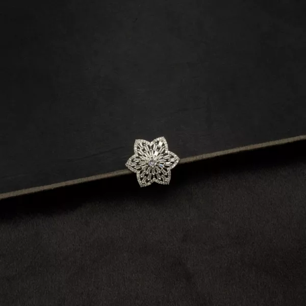 RI-2310002 - White Gold Plated American Diamond Adjustable Ring