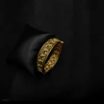 BA-009 - Gold Plated Antique Finish Lock System Traditional Bangle