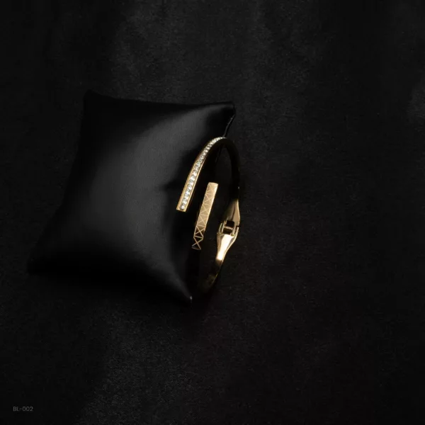 BL-002 - Rose Gold Plated American Diamond Contemporary Adjustable Bracelet