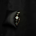 BL-004 - Rose Gold Plated Magnetic Lock Contemporary Flower Bracelet