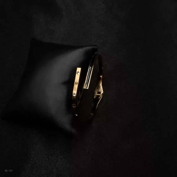 BL-011 - Rose Gold Plated American Diamond Contemporary Adjustable Bracelet