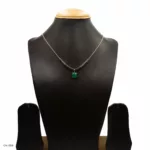 CH-004 - Glamorous Noir Rose Gold Plated Necklace with Dangling Green Stones