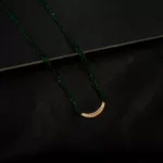 MA-2312010 - Gold Plated American Diamond Green Long Hydropotey Mangalsutra