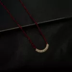 MA-2312011 - Gold Plated American Diamond Red Long Hydropotey Mangalsutra