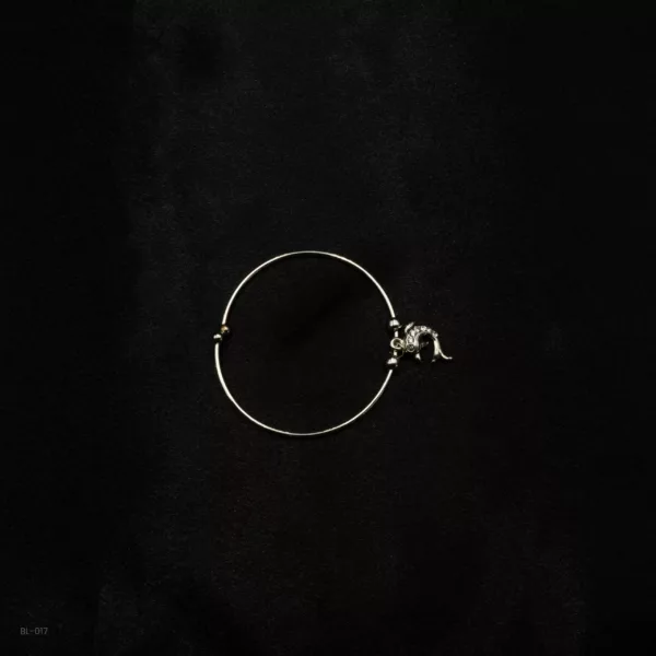 BL-017 - Bohemian Charm Simple Silver Plated Bracelet with Elephant Charm