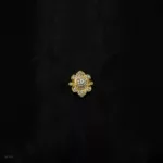 BR-004 - Golden Sunburst Gilded Flower Brooch with American Diamonds