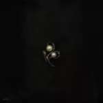 BR-005 - Classic Noir Pearl Embellished Black Brooch with Crystal Detailing